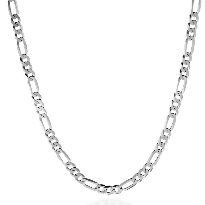 Quadri - Certified Made in Italy 925 Sterling Silver 5mm Figaro Link Chain Necklace 16 Inchs - Image 1